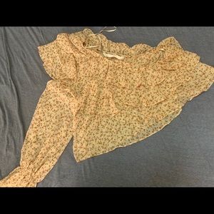 One shoulder floral shirt